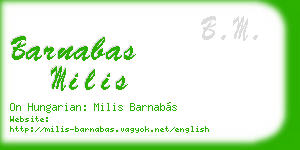 barnabas milis business card